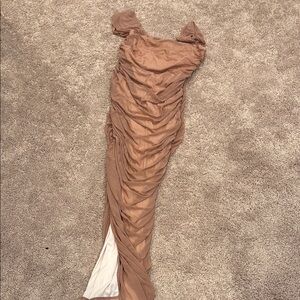 Elegant Tan Evening Gown